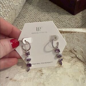 Elegant Silver and Purple Drop Earrings